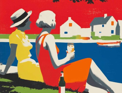 Two Danish friends drink a beer by the water